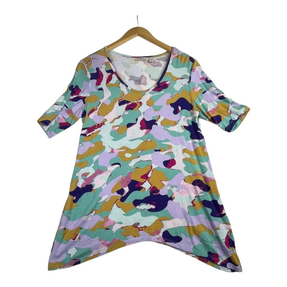 LOGO by Lori Goldstein Half Sleeve Tunic size Small‎ Multicolor